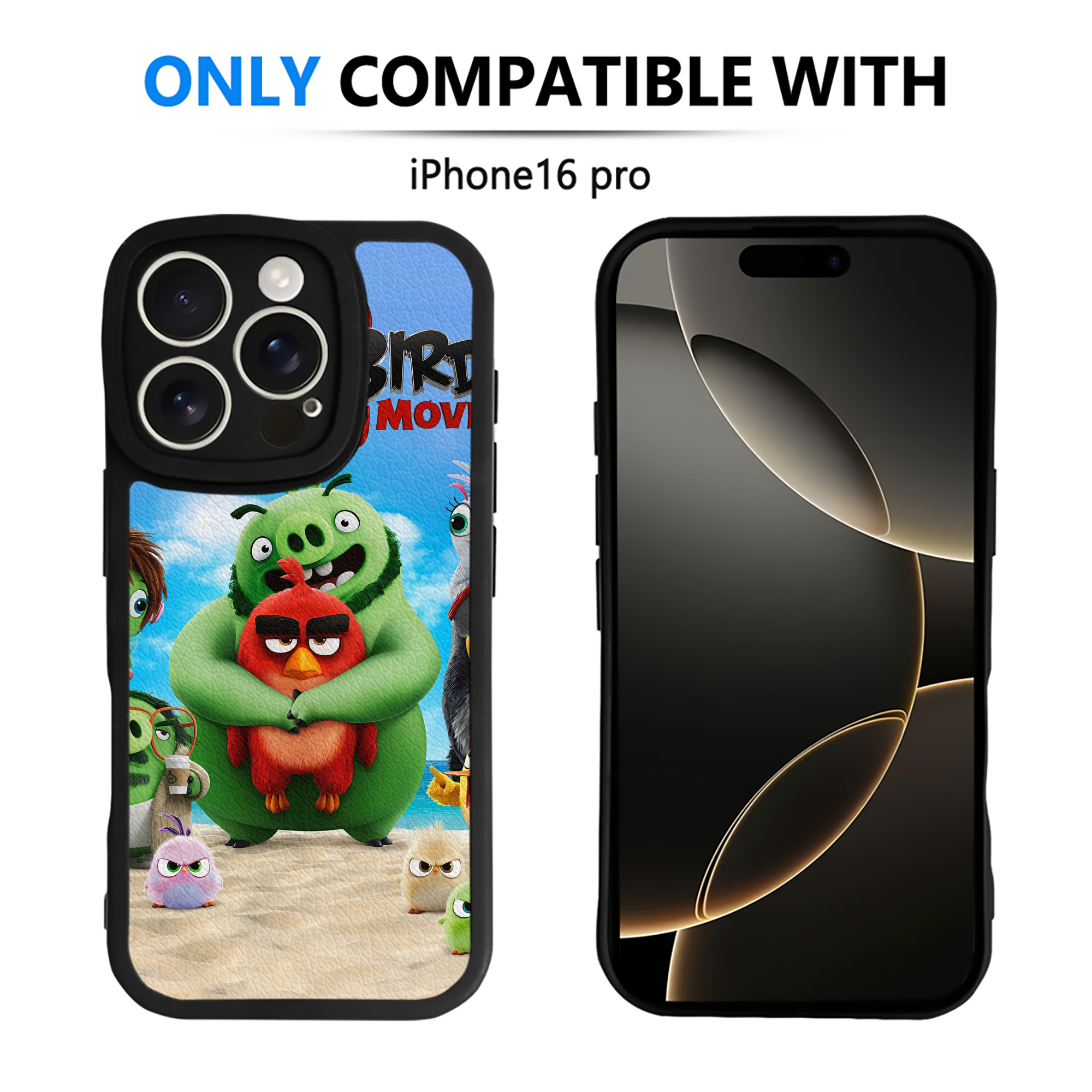 （画像用） Angry Birds アングリーバード 【iPhone 16シリーズ対応】シリコンスマホケース（レザー調） 材質：シリコン